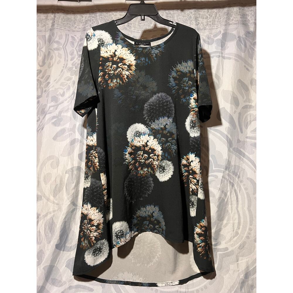 bryn Walker Wild Flower Tunic/Dress High-Low Oversized Short Sleeve Women's S
